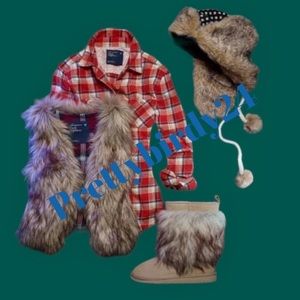 Y2K AEO Retro Bonfire Plaid Flannel Button Down